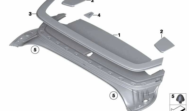 Mecanismo salida varillaje izquierdo OEM 54377220791 para BMW Z4 E89. Original BMW.