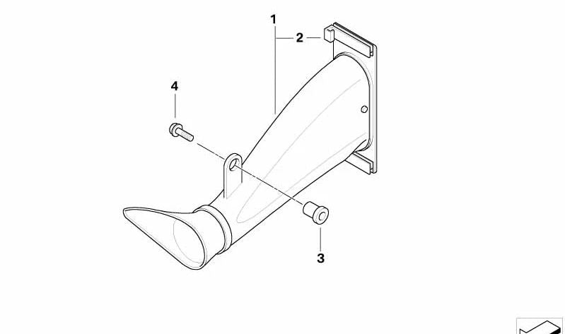 Tubuladura de aspiración OEM 13717710192 para BMW Motorrad R1200S, HP2 Sport. Original BMW Motorrad.