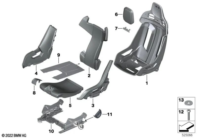 Right seat for BMW Series 4 G82 (OEM 52107887708). Genuine BMW