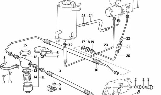 Tubo de freio OEM 34326755490 para BMW E34 (530i, 540i) e E32 (750i). Compatível com modelos com motor M60 ou M70. BMW original.