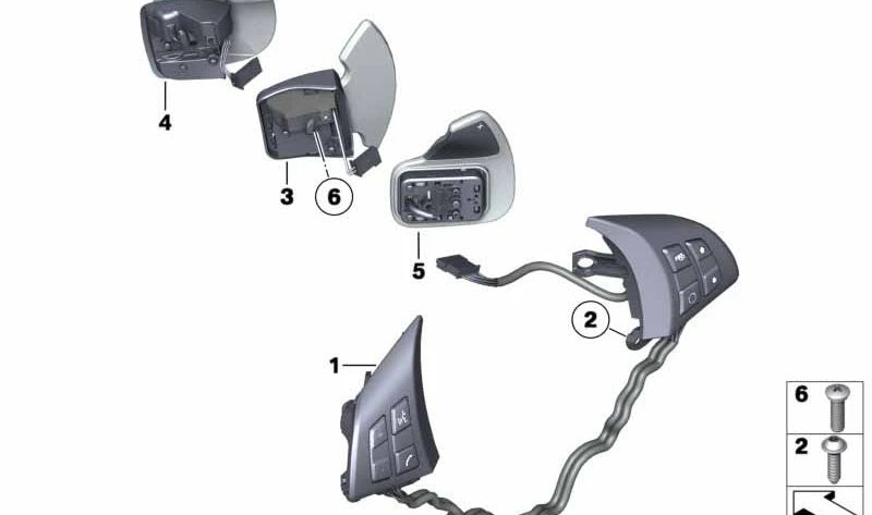 Interruptor multifunción volante OEM 61319249142 para BMW X5 E70, E70N. Original BMW.