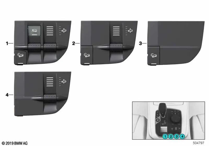 Interruptor HDC OEM 61319495373 para BMW X3 M F97, X4 M F98, X5 G05, X6 G06, XM G09... e muito mais. BMW genuíno.