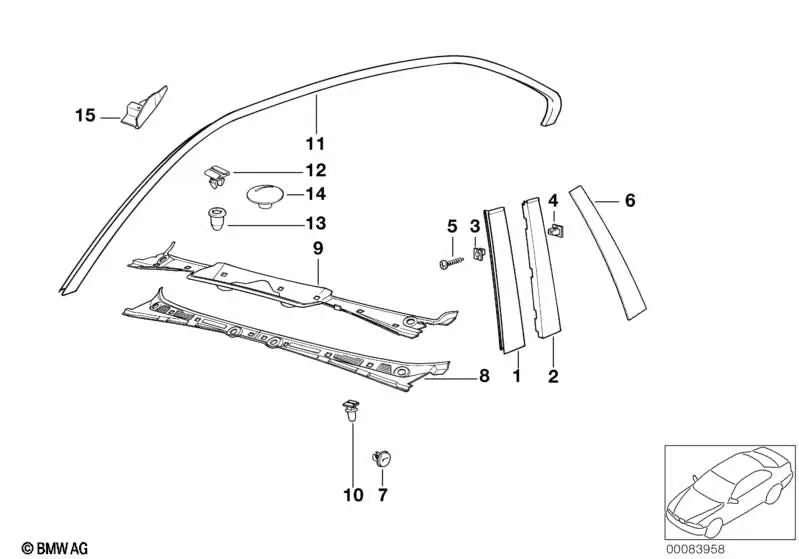 Boquilla OEM 51138124389 para BMW E36, E34, E38, E31, X5 E53. Original BMW.