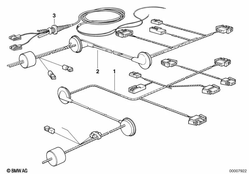 Cable de reparación para portón trasero derecho para BMW E34 (OEM 61108365702). Original BMW.