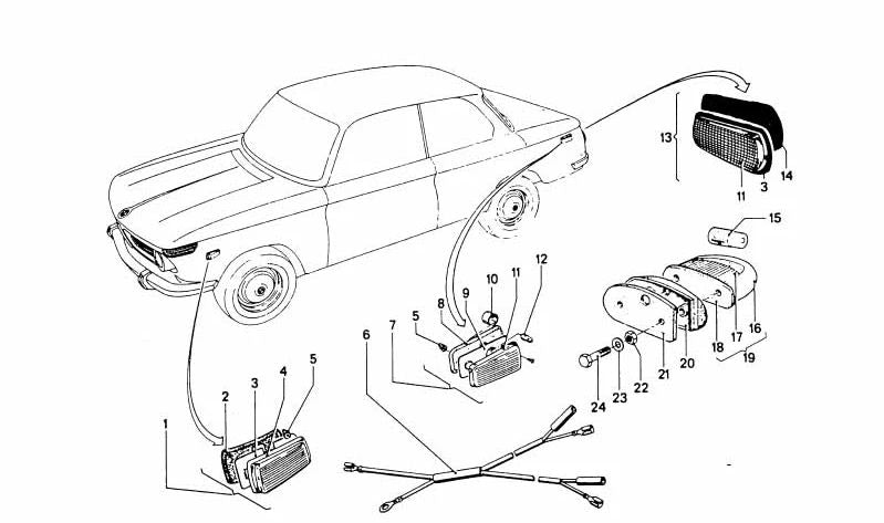 Seitenlichtunterstützung 63268477107 für BMW 1 F20 -Serie, F21; 2 F22 -Serie, F23; Serie 3 F30, F31, F34; 4 F32 -Serie, F33, F36. Original BMW.