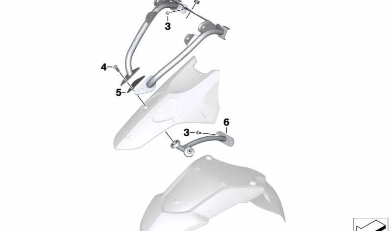 Estribo delantero OEM 46617680562 para BMW Motorrad HP2 Enduro K25 (08/2004 - 08/2006). Original BMW Motorrad.