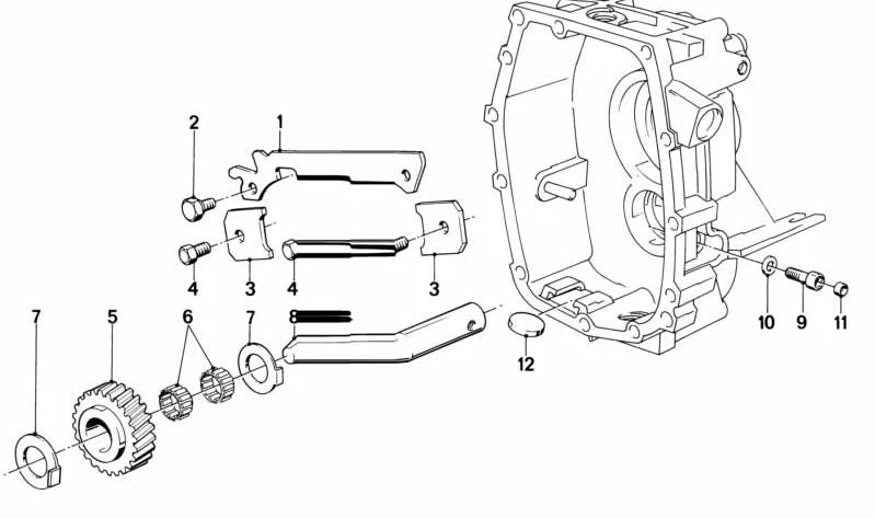 Pasador de varillaje de cambio OEM 23311224574 para BMW E30, E28, E34 (modelos con cambio manual y motor M10). Pieza original BMW.