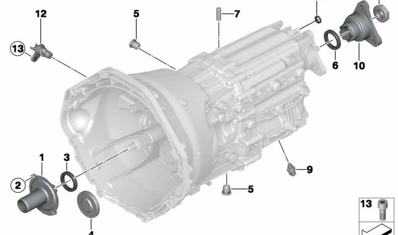 Guía de varilla de cambio OEM 23117537909 para BMW E81, E82, E87, E88, E46, E90, E91, E92, E93, E60, E61, F10, F11, E63, E64, F06, F12, F13, E83, E53, E89. Original BMW.