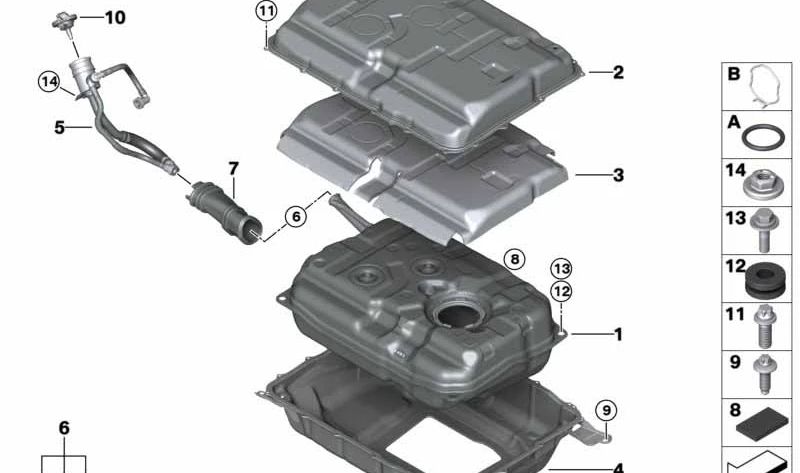 Tubo de llenado de combustible OEM 16117439934 para BMW G05 (X5 xDrive45e) y G09 (XM) – Modelos compatibles: G05, G09. Original BMW.