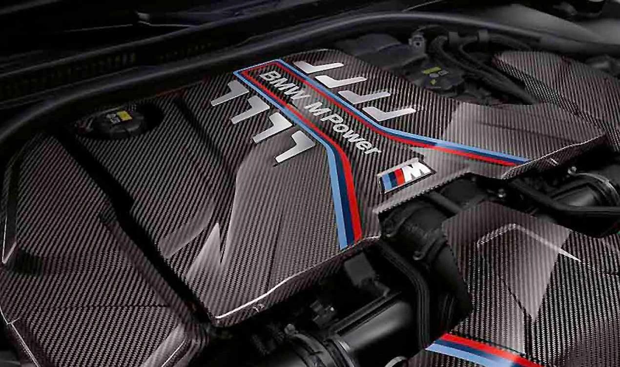 Cubierta de motor en carbono OEM 11148058667 para BMW F90 M5, F90 M5 CS, F91 M8 Competition, F92 M8 Competition, F93 M8. Acabado alto brillo. Original BMW.