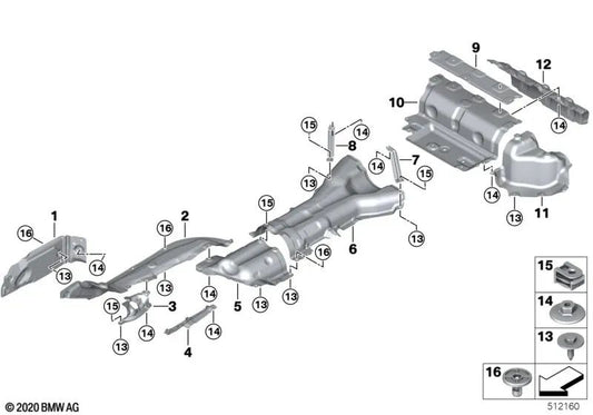 Wärmedämmung Motorlager OEM 51487428159 für BMW G42, G20, G21, G22, G23, G26, X3, X4, Z4... und mehr. Original BMW.