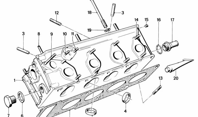 Juego de juntas de culata sin amianto OEM 11121734142 para BMW E30 y E28. Compatible con todos los motores indicados. Producto original BMW.