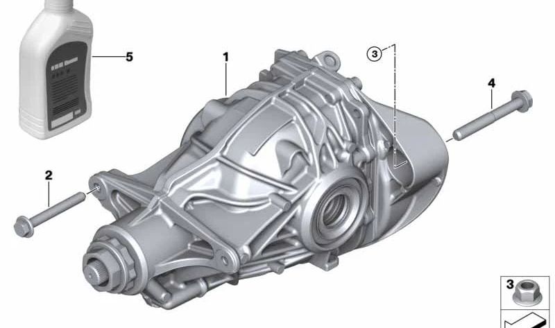 Grupo trasero diferencial OEM 33108485982 para BMW G20 (318i) y Z4 G29 (sDrive20i). Compatible con versiones manuales y automáticas con tracción trasera. Original BMW.