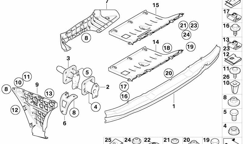 Soporte trasero izquierdo del parachoques OEM 51127895751 para BMW E60, E61. Repuesto original BMW.