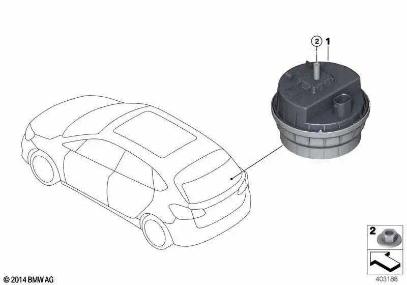 Sirena de emergencia con sensor de inclinación para BMW X1 U11 (OEM 65755A83298). Original BMW.
