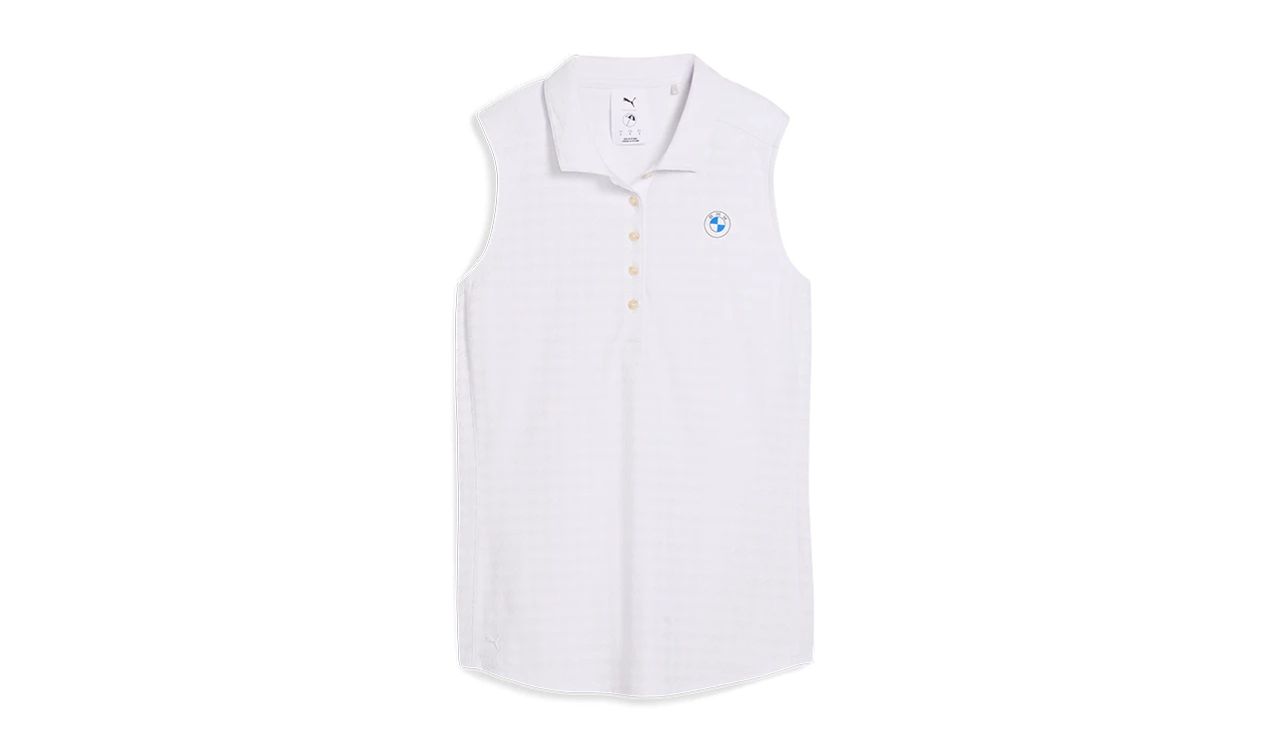 Polo sin mangas pata de gallo blanco OEM 80145B6D556 para BMW. Original BMW.