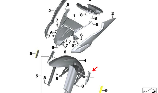 Guardabarros delantero OEM 46617716309 para motos BMW F 800 GS (K72), F 800 GS Adventure (K75)... y más. Original BMW Motorrad.
