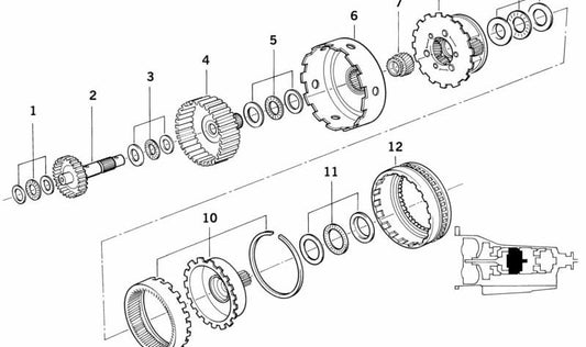 Rodamiento de eje OEM 24221219496 para BMW E36, E34, E39, E32, E38. Original BMW.