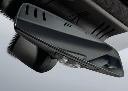 Specchio interno con apri della porta del garage per BMW F22, F23, F45 Serie 3 F30, F31, F34 Serie 4 F32, F33, F36 X1 F48, X2 F39 (OEM 51162471107). BMW originale.