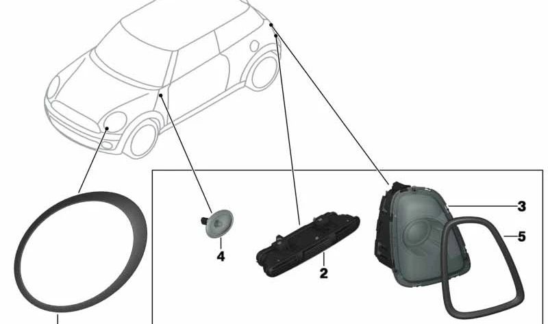 Piloto trasero derecho OEM 63212225670 para MINI R56, R57, R58, R59 (todos los modelos Cooper, Cooper D, Cooper S). Original MINI.