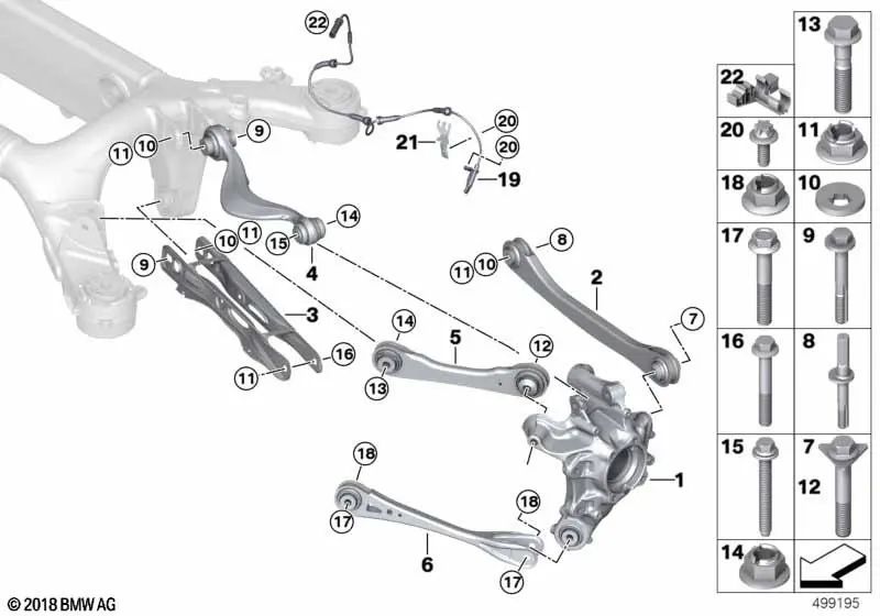 Portarrueda trasero derecho para BMW X3 F97, F97N (OEM 33308091546). Original BMW