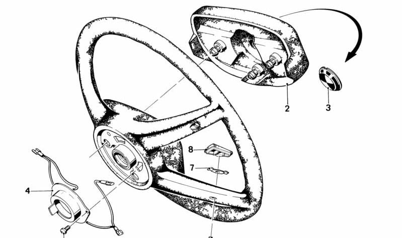 OEM 32331118902 horn button for BMW E21. Original BMW piece.