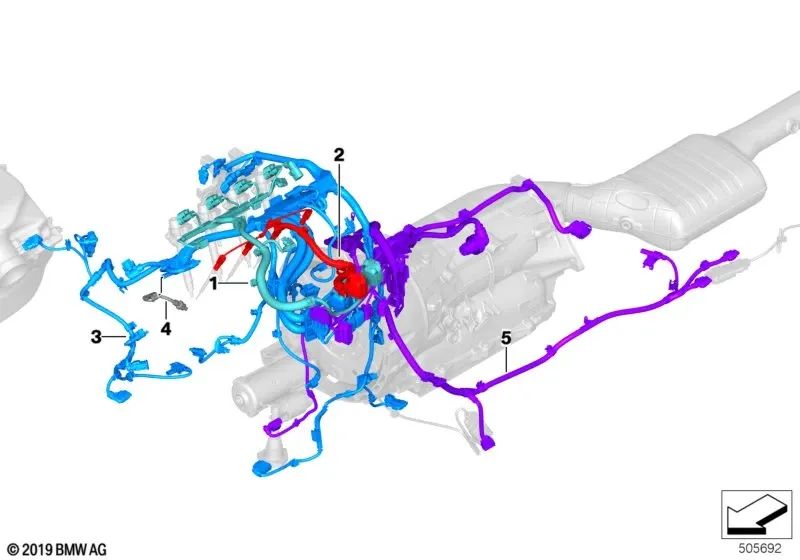 Mazo de cables motor OEM 12518490390 para BMW Serie 2 G42, Serie 3 G20, Serie 4 G22, X3 G01, X4 G02... y más. Original BMW.