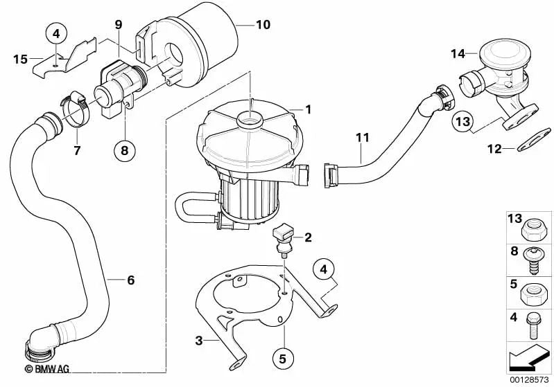 Tubería de aspiración OEM 11727510956 para BMW X5 E53. Original BMW.