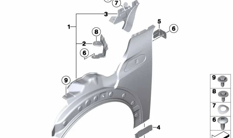 Soporte pared lateral central OEM 41352754656 para MINI R56, R55 Clubman, R57 Cabrio, R58 Coupé, R59 Roadster… y más. Original MINI.