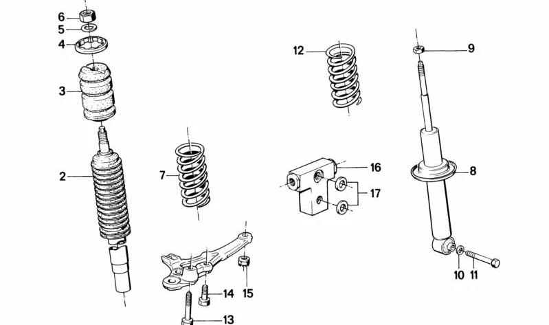Tornillo hexagonal OEM 32211124045 para BMW (Modelos compatibles: E23). Original BMW.