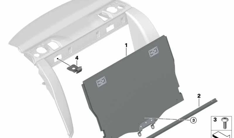 Separador de equipaje maletero OEM 52208067607 para BMW F82 M4 GTS. Original BMW.