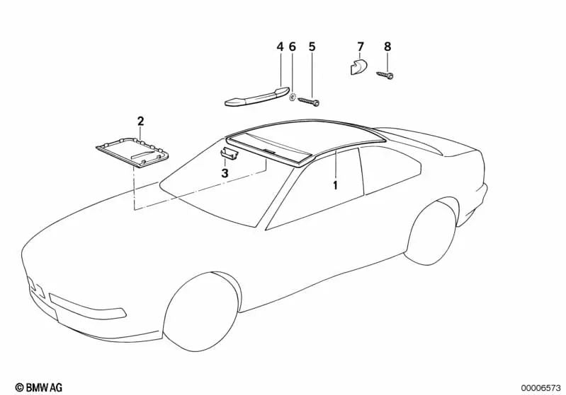 Hook for BMW Series 8 E31 (OEM 51448152308). Genuine BMW.