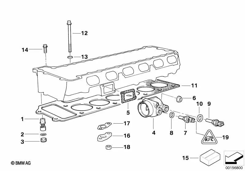 Juego de juntas de culata exento de asbesto OEM 11121405282 para BMW Serie 3 E36 M3, Z3 E36 Z3 M3.2. Original BMW.