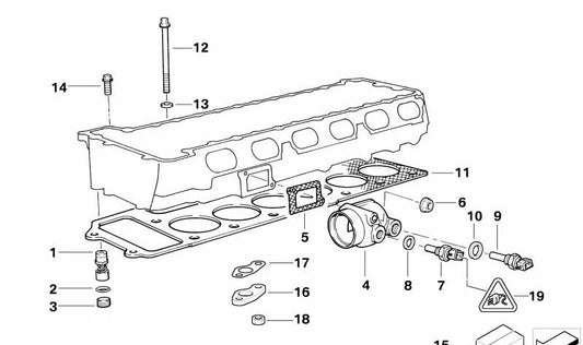 Board ohne Asbestos OEM 11121415792 für BMW (kompatibel mit Modellen: E30, E34, E36, E46, Z3). Original BMW.
