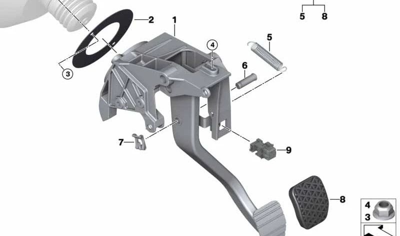 Dual Clutch Gear Shift Pedal Mechanism for BMW 3 Series E90, E92, E93 (OEM 35002283225). Original BMW