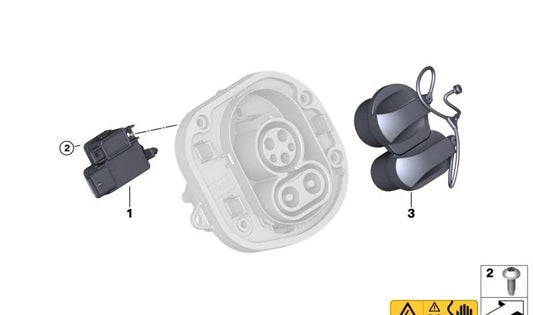 Caperuza para enchufe de carga OEM 12907561599 para MINI F56 BEV, F56 BEV LCI, Cabrio F57 BEV. Original MINI.