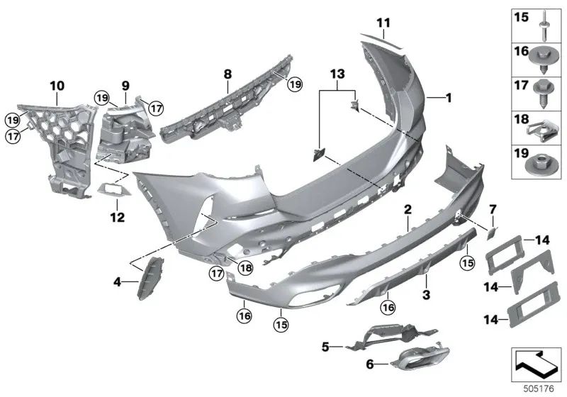 Revestimiento parachoques trasero inferior para BMW X6 (G06N) (OEM 51125A50972). Original BMW.