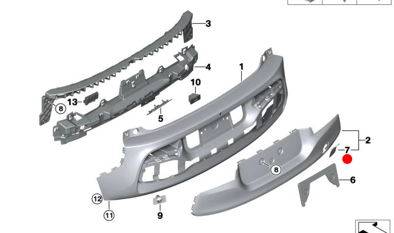 Cubierta gancho de remolque trasero para BMW I01N (OEM 51127462332). Original BMW