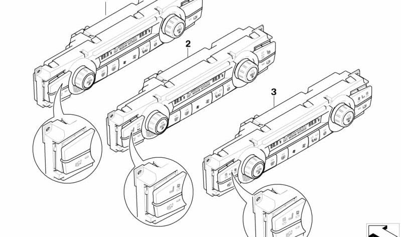 Unidad de mando climatización automática OEM 64119310448 para BMW X5 E70, X5 E70 LCI, X6 E71, X6 E72 Hybrid. Original BMW.