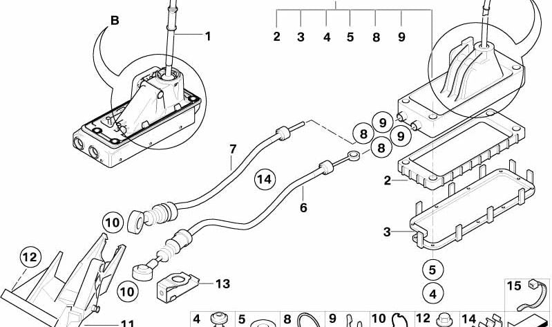 Cable de mando del árbol de levas OEM 25117531708 para MINI R53 Cooper S (2001–2006). Original MINI.
