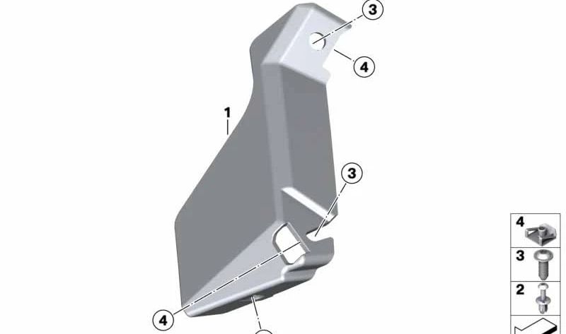 Remate interior derecho OEM 46637724728 para motos BMW S 1000 RR (K46), HP4 (K42). Original BMW Motorrad.