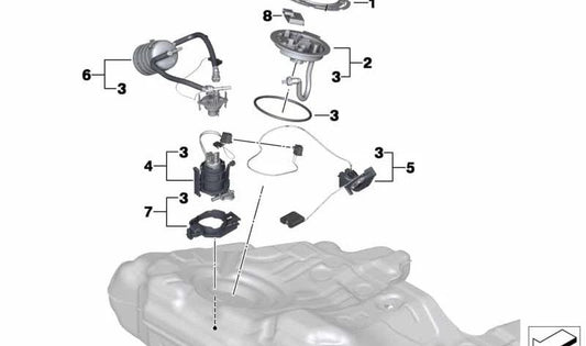 Kit de reparo regulatório de pressão OEM 16117217252 para BMW F02, F04. BMW original.