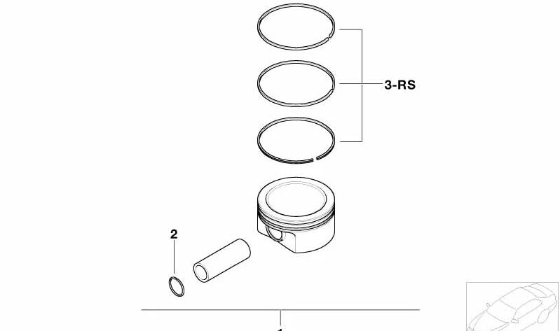 Juego de pistones OEM 11257520131 para MINI R50, R52, R53, One, Cooper, Cooper S (2000-2006). Original MINI.