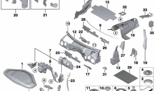 Junta de estanqueidad exterior izquierda OEM 51487353977 para BMW F34. Original BMW.