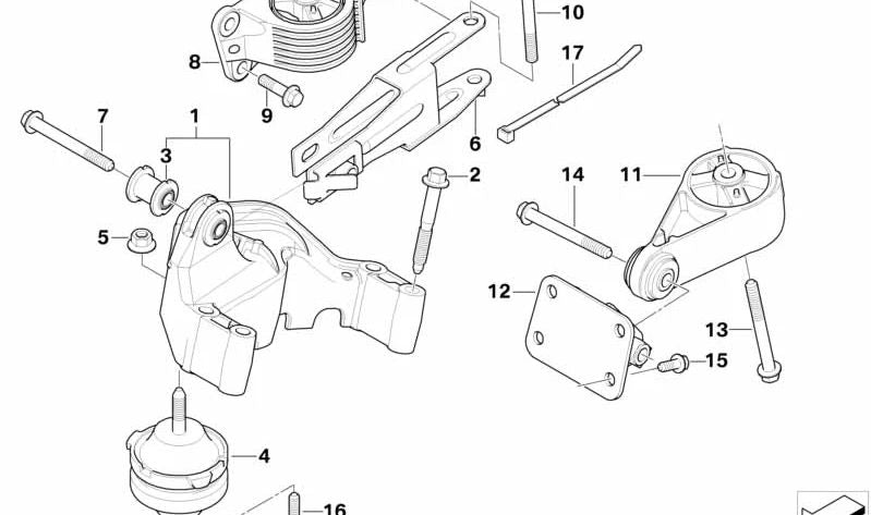 Soporte motor OEM 22116760448 para MINI R50 y R53 (One 1.4i, Cooper S). Repuesto original MINI.