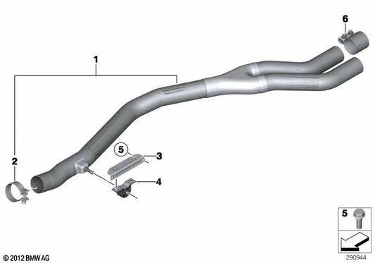 Front pipe support for BMW E70N, E71 (OEM 18308572038). Original BMW.
