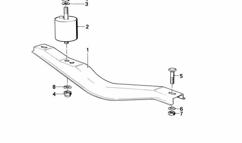 Travesaño soporte de transmisión OEM 23711246453 para BMW Serie 7 E23. Original BMW.