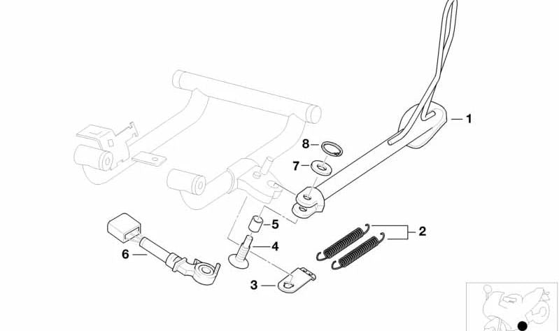 Apoyo lateral OEM 46537669901 para motos BMW F 650 GS, G 650 GS, GS Dakar... y más. Original BMW Motorrad.
