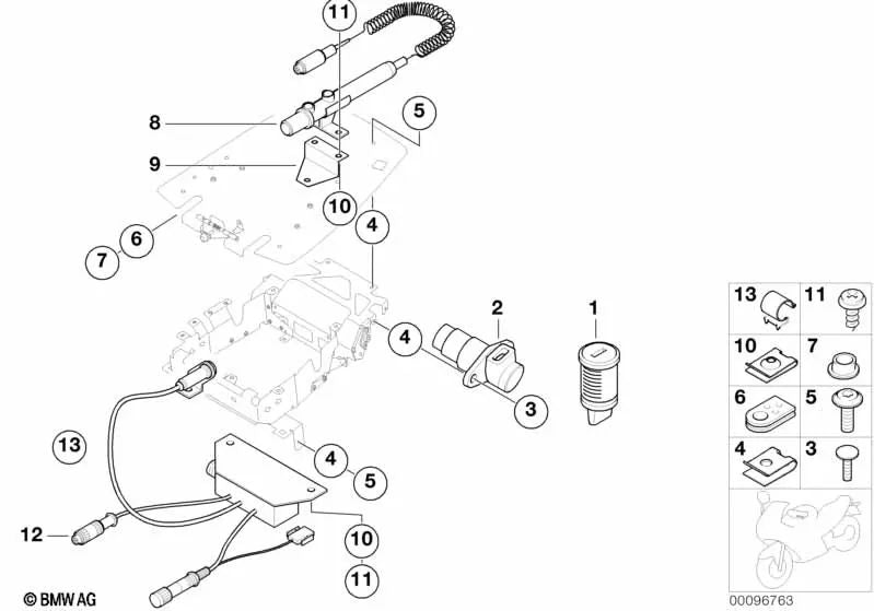 Sujetador de cables OEM 61131351044 para BMW E12, E39, E38, E31, X3 E83 y más. Original BMW.
