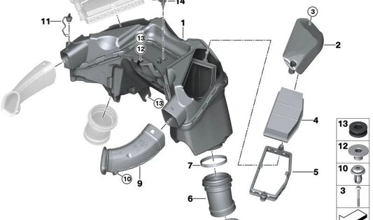 OEM left service cover 13715A72831 for BMW Motorrad R1300gs, R1300Gs Adventure. Original BMW Motorrad.